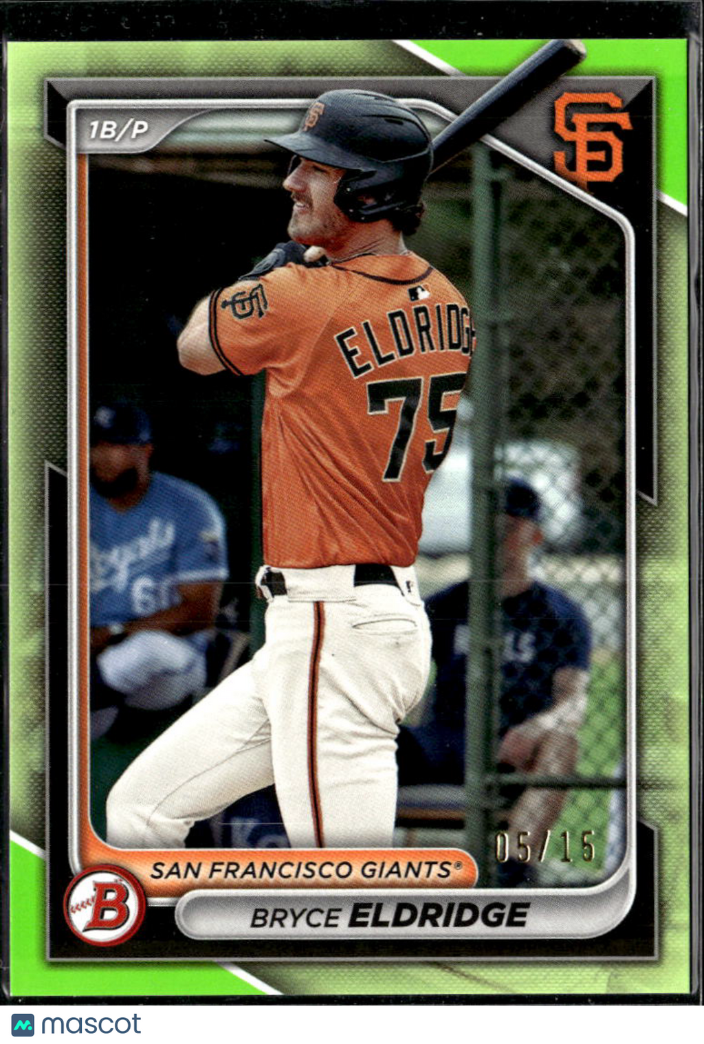 Bryce Eldridge 2024 Bowman Green SSP 5/15 San Francisco Giants