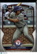 Wyatt Langford 2023 Bowman Chrome 1st Refractor RC Rookie Texas Rangers
