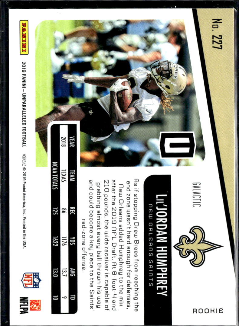 Lil'Jordan Humphrey 2019 Unparalleled Galactic CASE HIT Texas Longhorns Saints