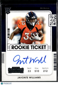 Javonte Williams 2021 Contenders Auto Autograph RC Denver Broncos