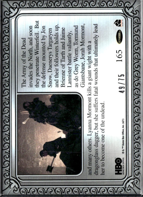 2021 Rittenhouse Game of Thrones Iron Anniversary 49/75 Metal Card #165