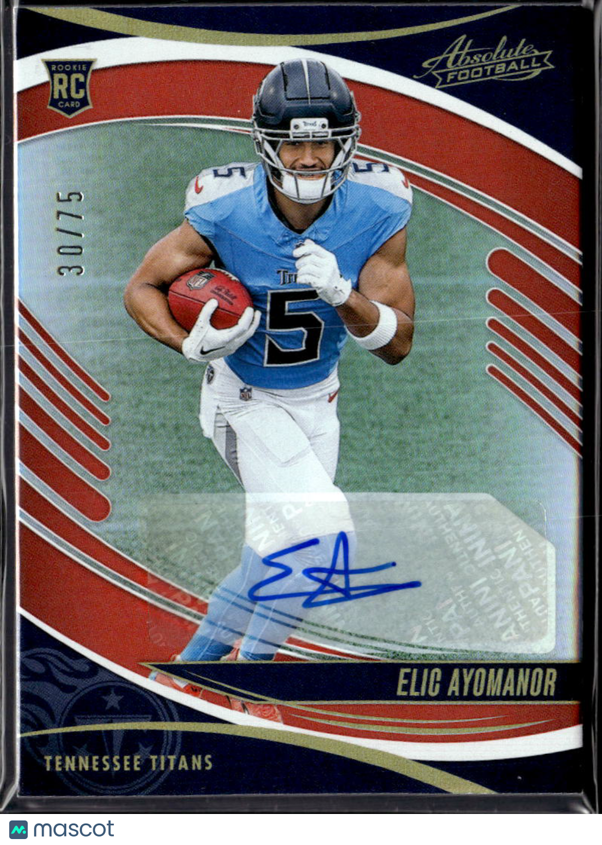 Elic Ayomanor 2025 Absolute Auto Autograph RC Rookie 30/75 Tennessee Titans