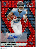 Elic Ayomanor 2025 Mosaic Auto Autograph RC Red 186/199 Tennessee Titans