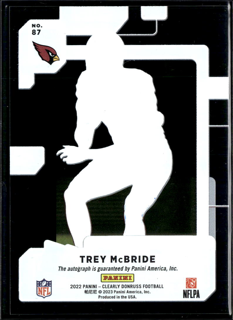 Trey McBride 2023 Clearly Donruss Rated Rookie Auto Autograph Arizona Cardinals