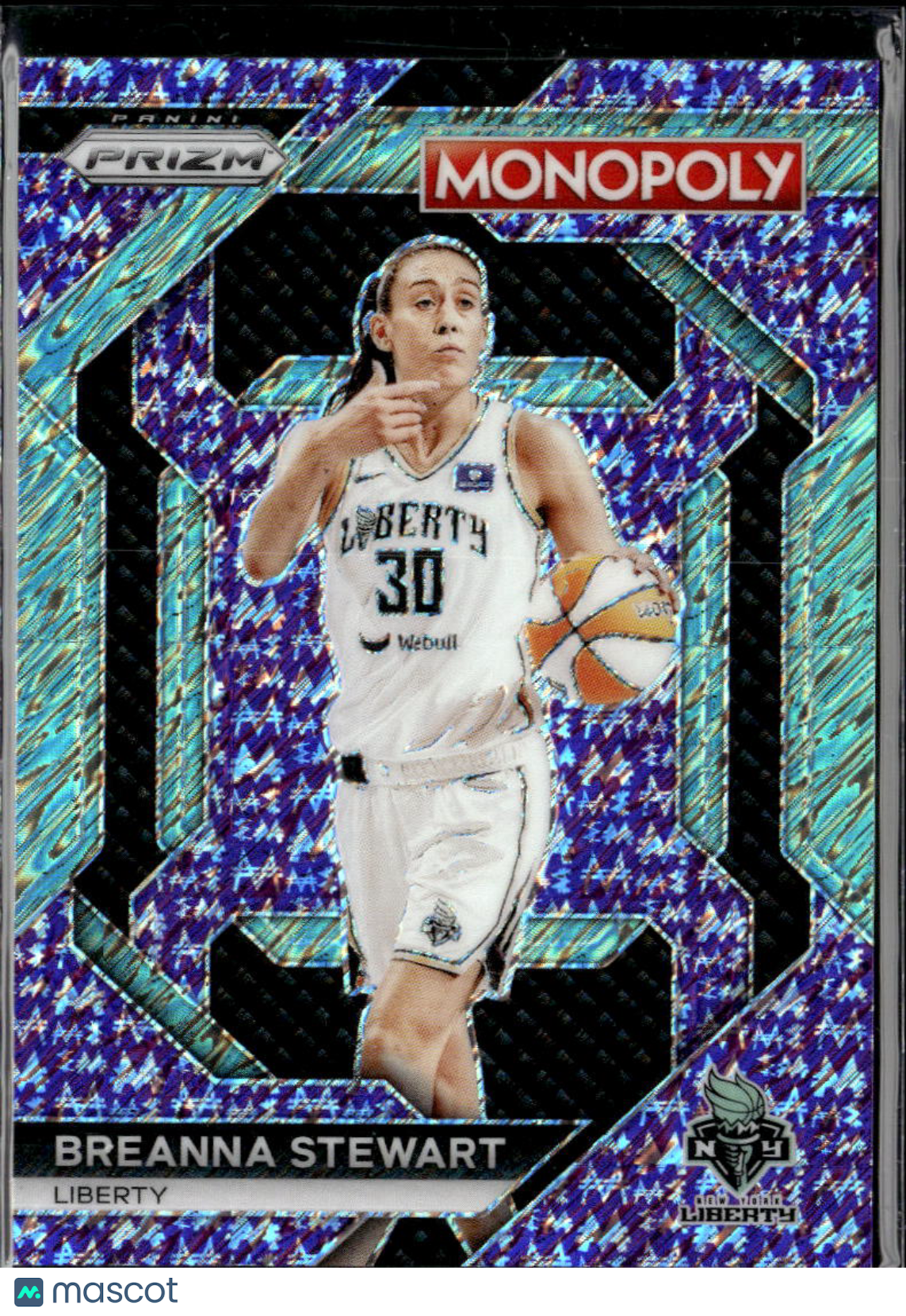 Breanna Stewart 2024 Prizm Monopoly Purple Millionaire 27/50 New York Liberty