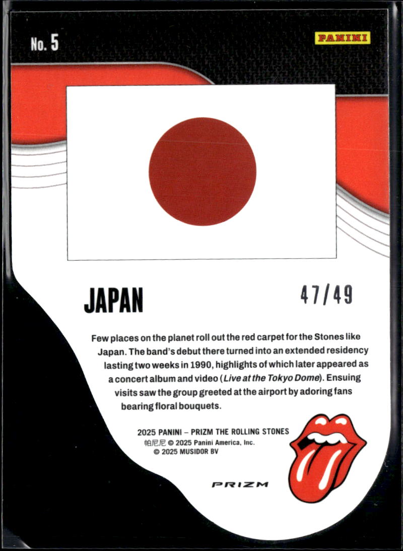 2025 Prizm The Rolling Stones International Licks Tie-Dye Prizm 47/49 #5
