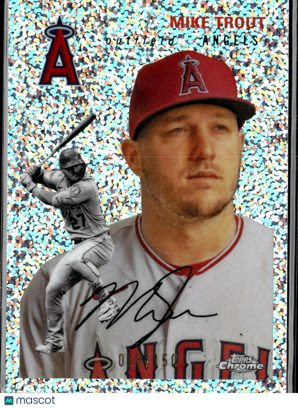 Mike Trout 2023 Topps Chrome Platinum Speckle Refractor 8/150 Los Angeles Angels