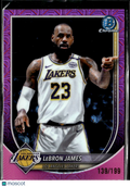 LeBron James 2025 Bowman Chrome Pink Mojo Refractor 139/199 Los Angeles Lakers
