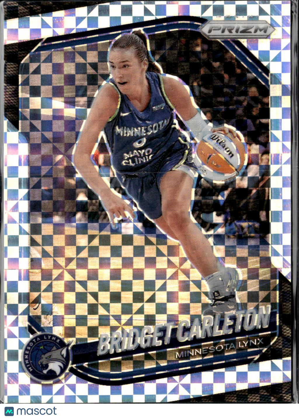 Bridget Carleton 2025 Panini Prizm White Checkerboard SSP Minnesota Lynx