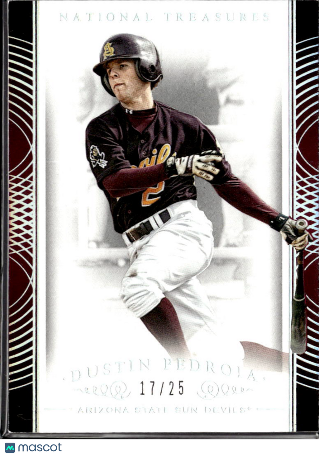 Dustin Pedroia 2015 Panini National Treasures 17/25 Arizona State Red Sox