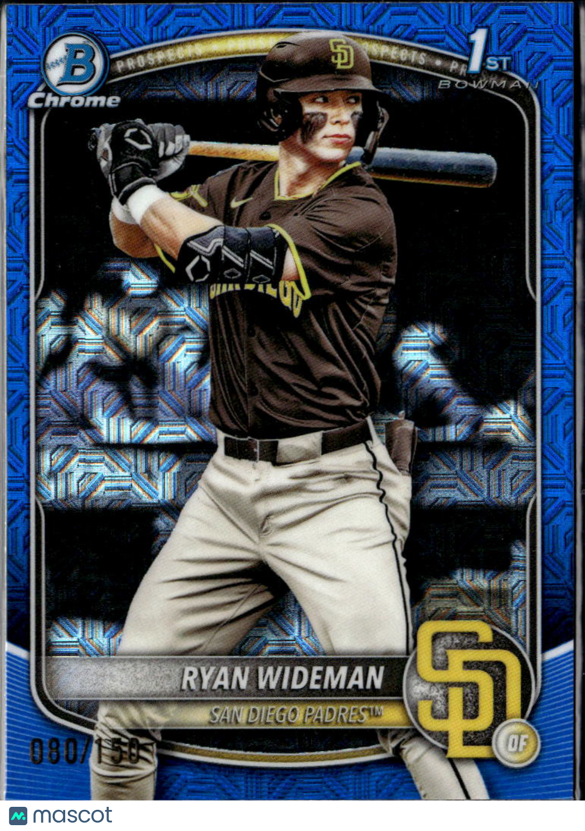 Ryan Wideman 2025 Bowman Chrome 1st Rookie Blue Mega Box 80/150 San Diego Padres