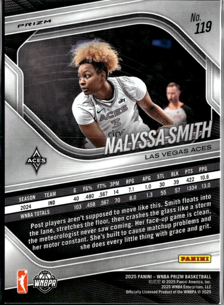 NaLyssa Smith 2025 Panini Prizm White Checkerboard SSP Las Vegas Aces