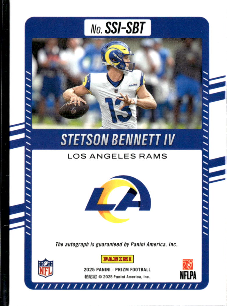 Stetson Bennett IV 2025 Prizm Significant Signatures Auto Autograph LA Rams