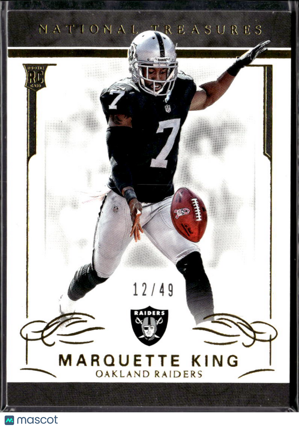 Marquette King 2017 National Treasures RC Rookie 12/49 Oakland Raiders