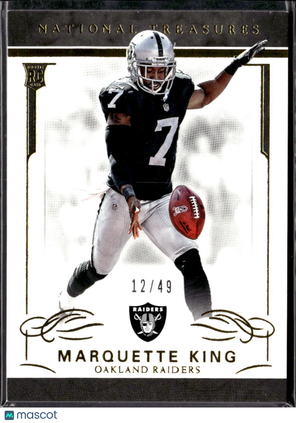 Marquette King 2017 National Treasures RC Rookie 12/49 Oakland Raiders