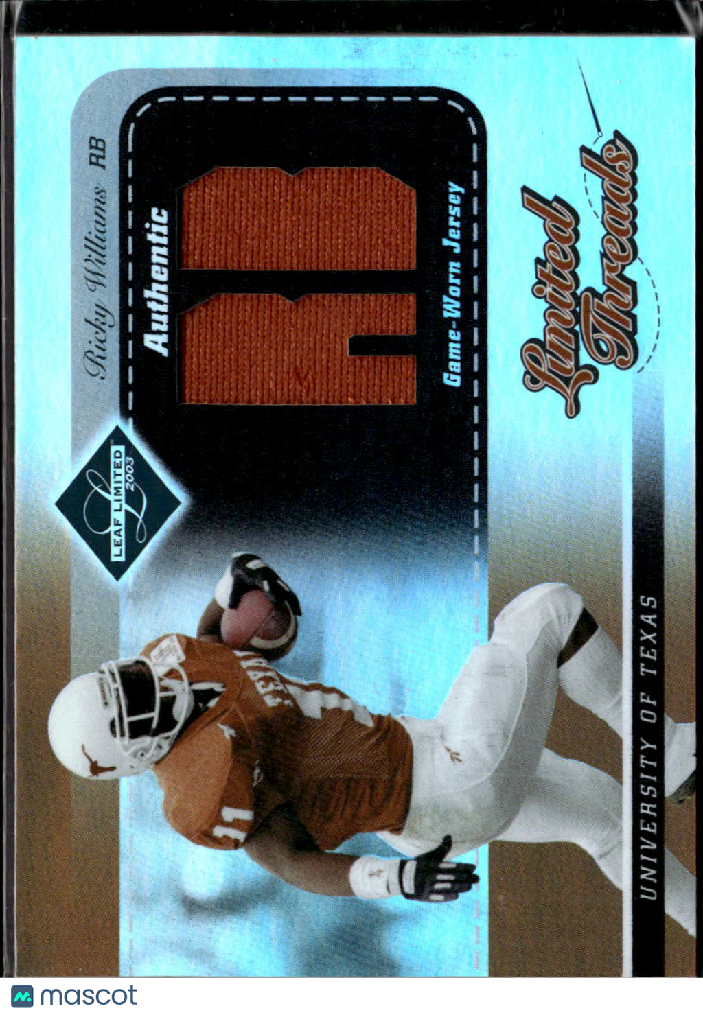 Ricky Williams 2003 Leaf Limited Limited Game Worn Jersey Patch Longhorns 70/75