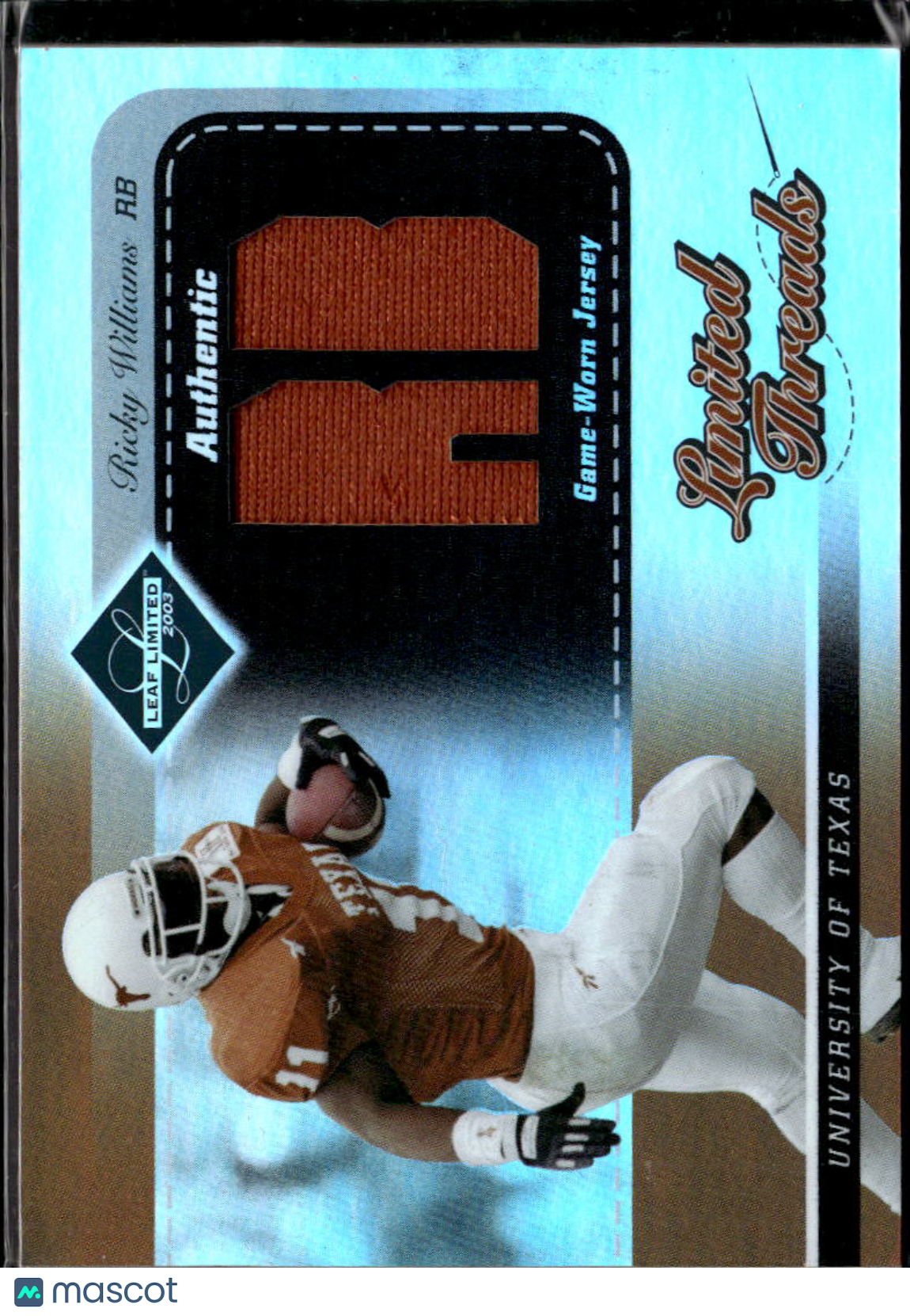 Ricky Williams 2003 Leaf Limited Limited Game Worn Jersey Patch Longhorns 70/75