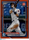 Cole Mathis 2024 Bowman Chrome 1st RC Orange Refractor 25/25 Chicago Cubs