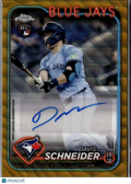 Davis Schneider 2024 Topps Chrome GOLD Wave Auto Autograph 8/50 Blue Jays