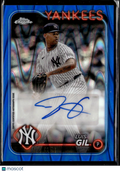 Luis Gil 2024 Topps Chrome Blue Auto Autograph RC 77/150 New York Yankees