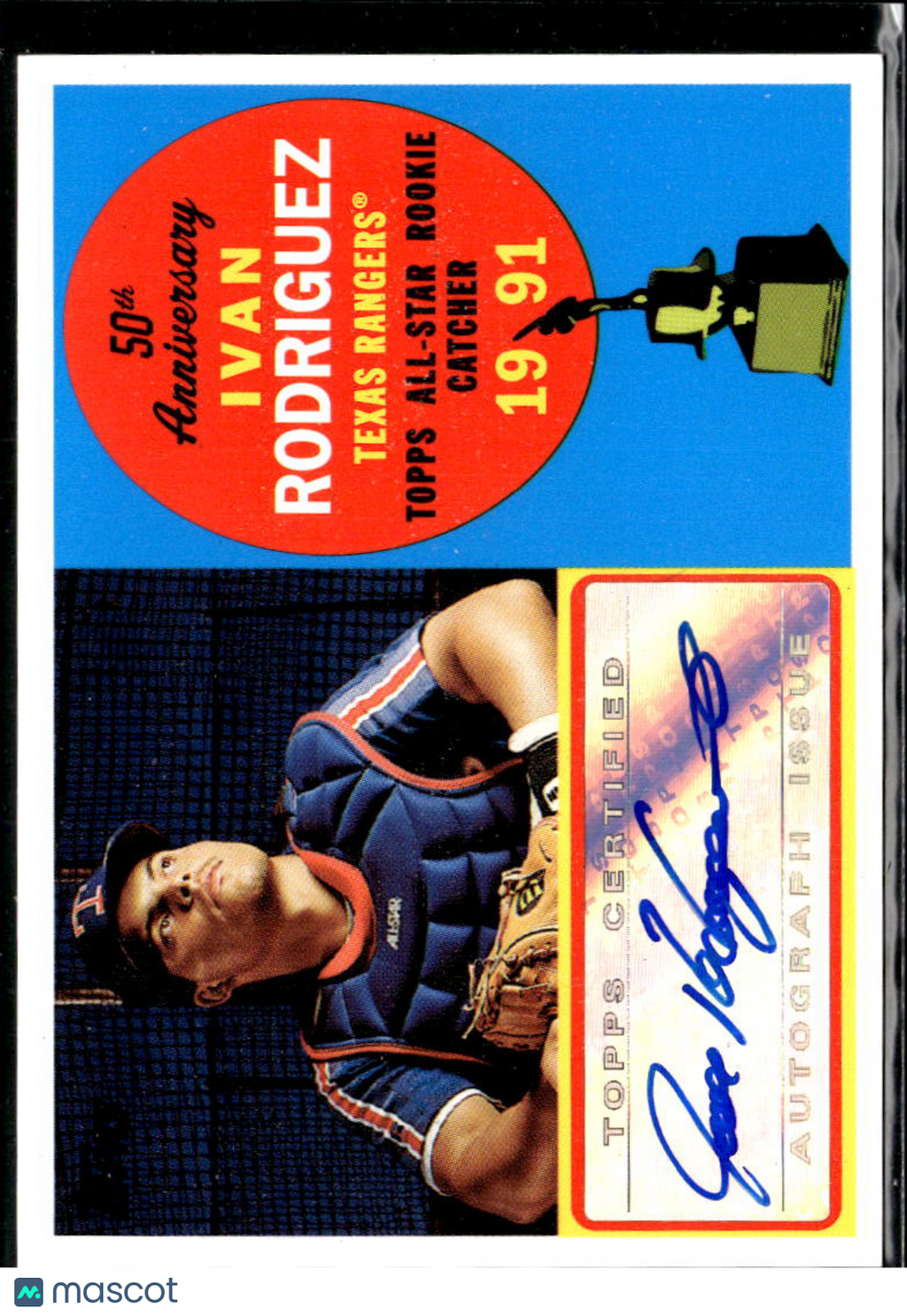 Ivan Rodriguez 2008 Topps 50th Anniversary Auto Autograph 9/25 Texas Rangers