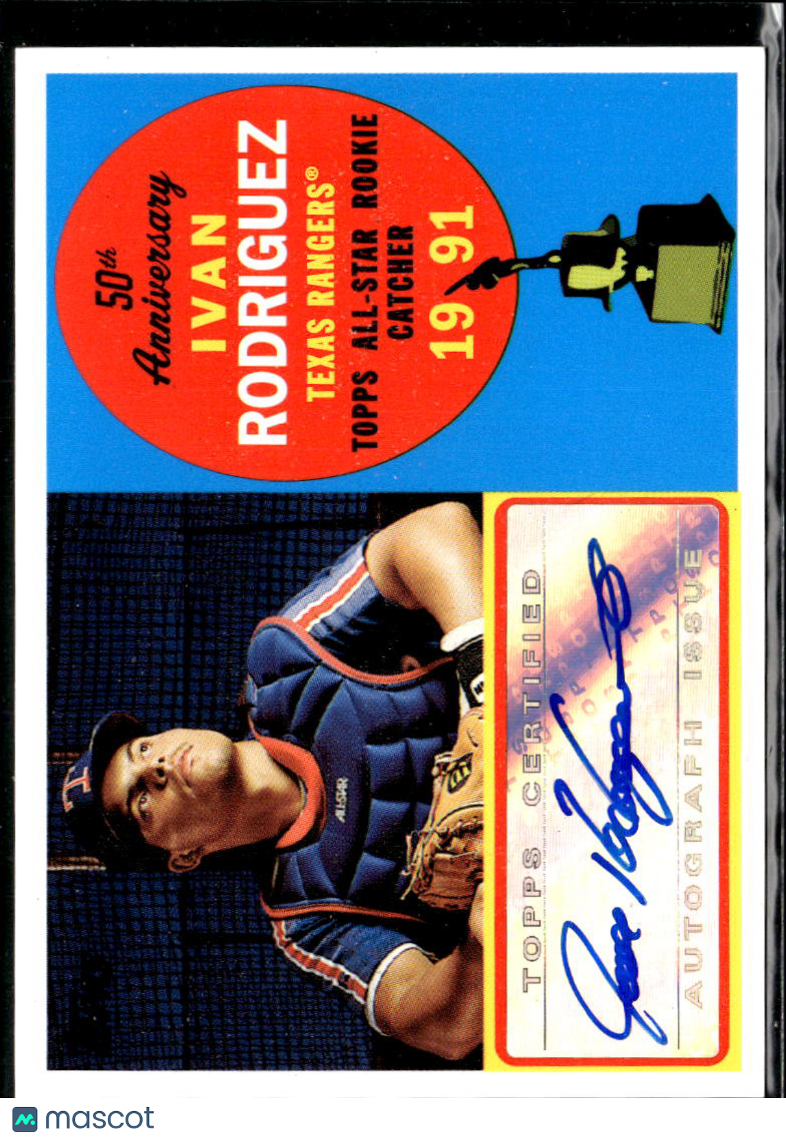 Ivan Rodriguez 2008 Topps 50th Anniversary Auto Autograph 9/25 Texas Rangers
