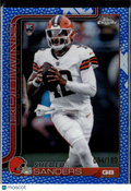 Shedeur Sanders 2025 Topps Chrome Blue Leather Refractor RC 94/150 Browns