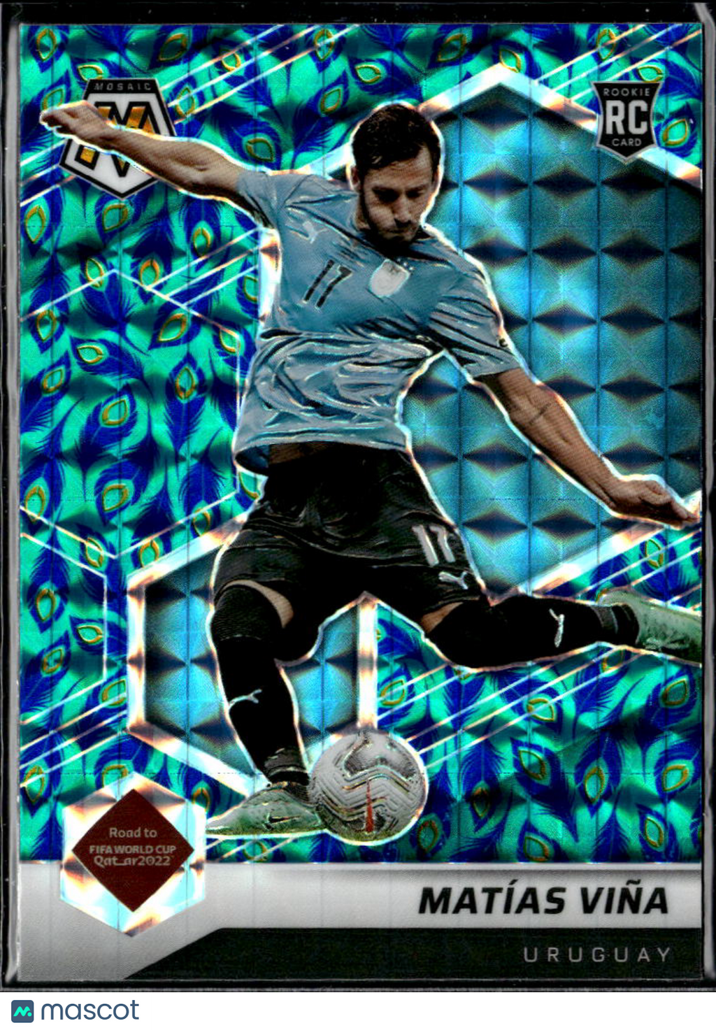 Matías Vina 2022 Mosaic Prizm Road to FIFA World Cup RC Peacock SSP Uruguay