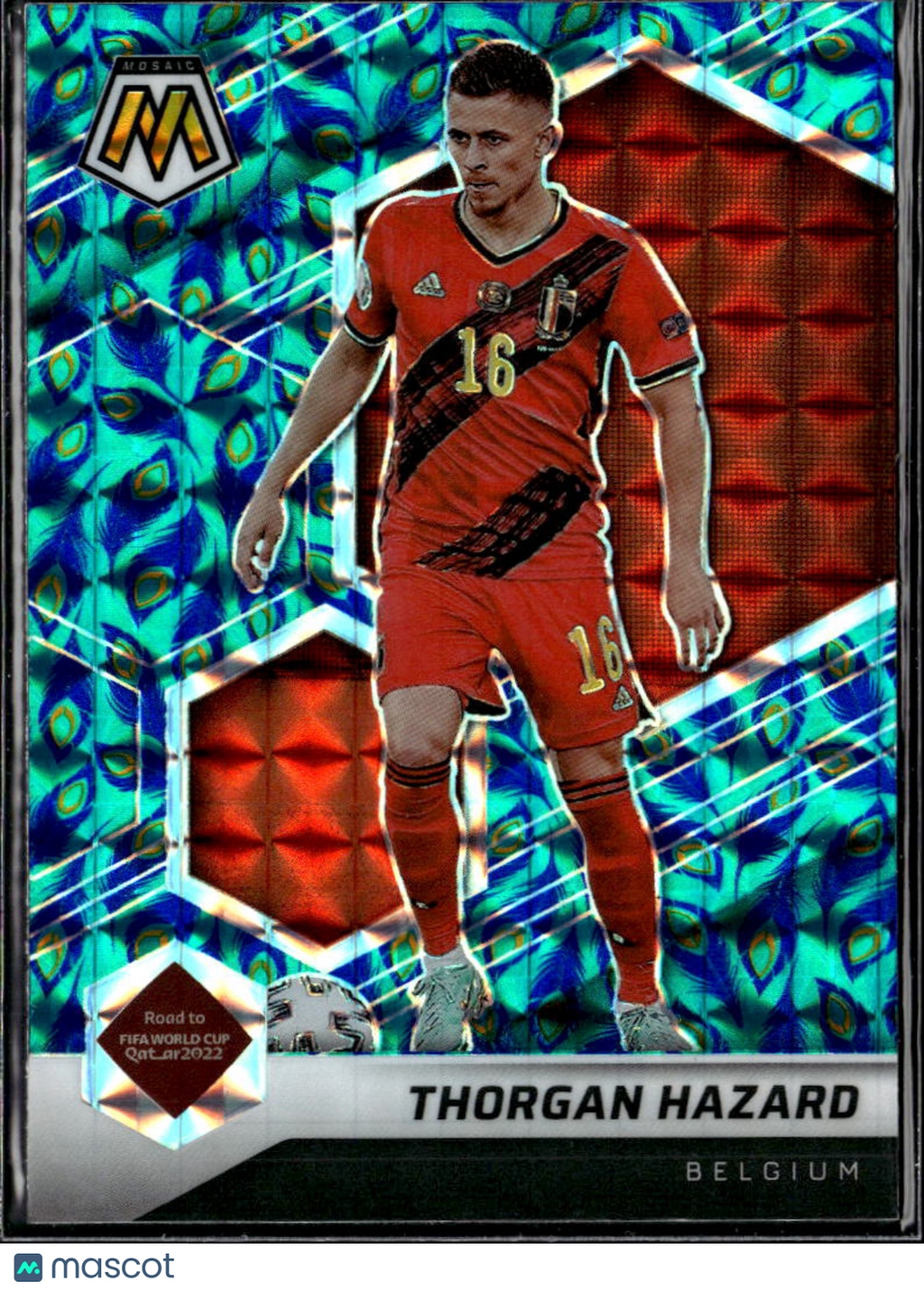 Thorgan Hazard 2022 Panini Mosaic Road to FIFA World Cup Peacock SSP Belgium