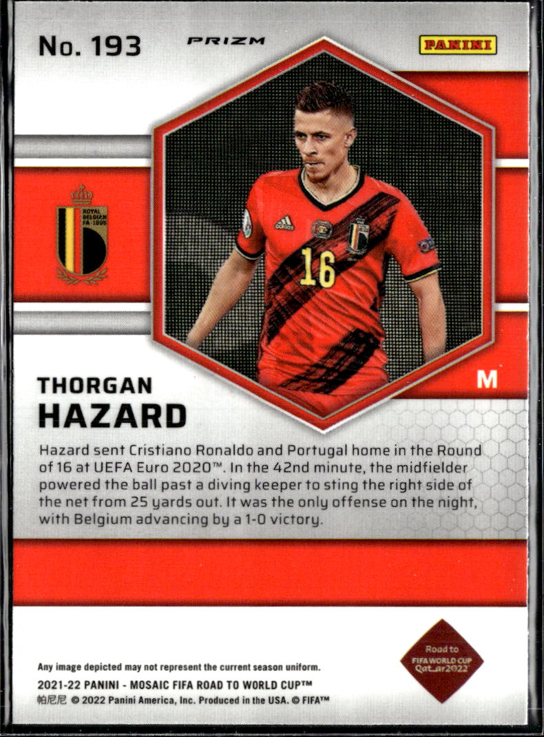 Thorgan Hazard 2022 Panini Mosaic Road to FIFA World Cup Peacock SSP Belgium