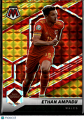 Ethan Ampadu 2022 Mosaic Prizm Road to World Cup Red Yellow 45/88 Wales