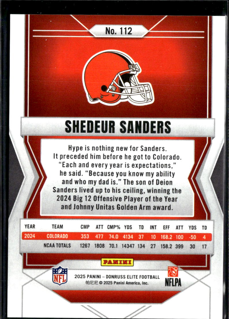 Shedeur Sanders 2025 Elite Green Aspirations RC Rookie 746/999 Cleveland Browns