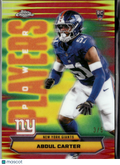 Abdul Carter 2025 Topps Chrome Power Players Red Refractor 3/5 New York Giants
