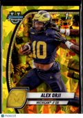 Alex Orji 2024 Bowman Chrome University Yellow Geometric Michigan Wolverines