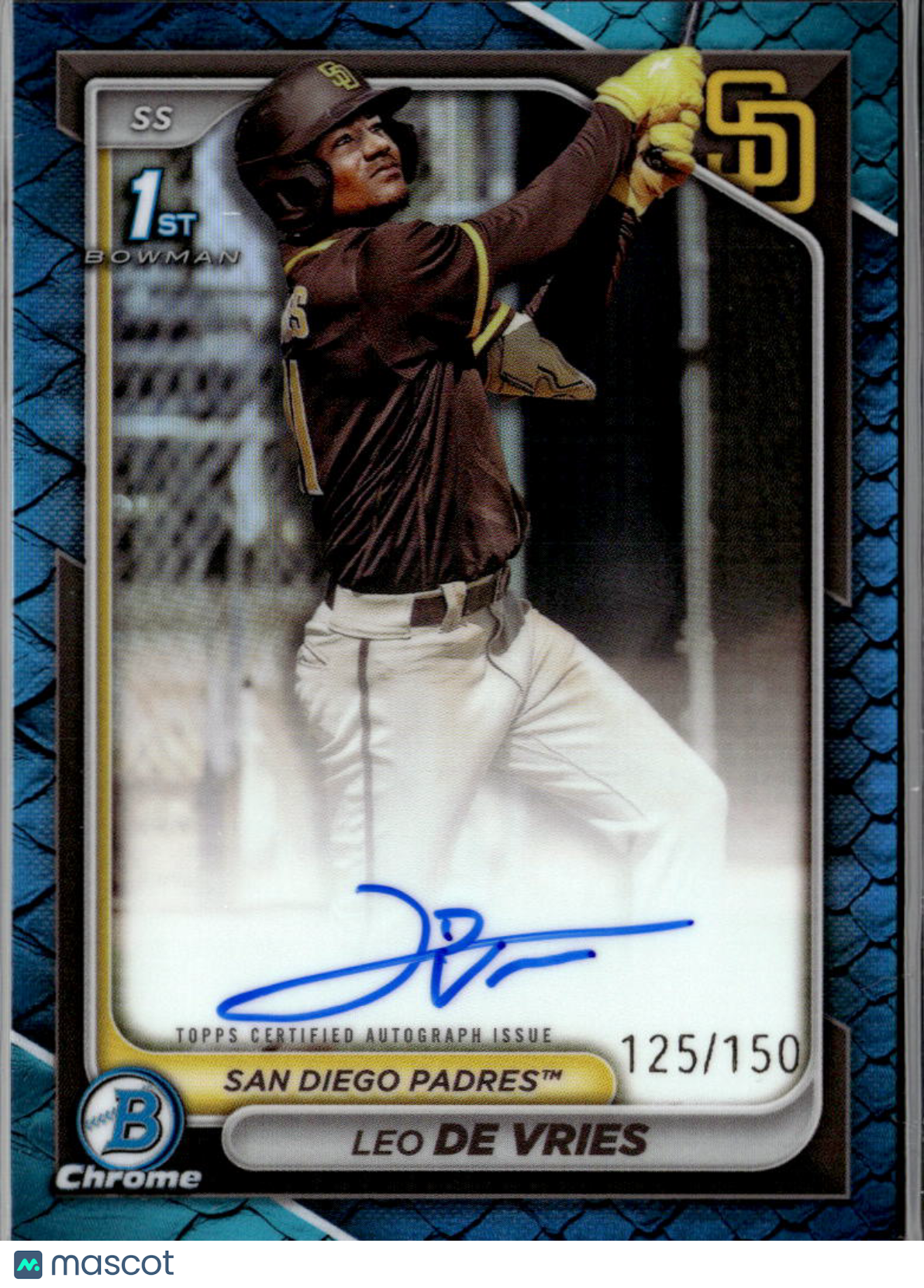 Leo De Vries 2024 Bowman Chrome 1st Auto Autograph RC 125/150 San Diego Padres