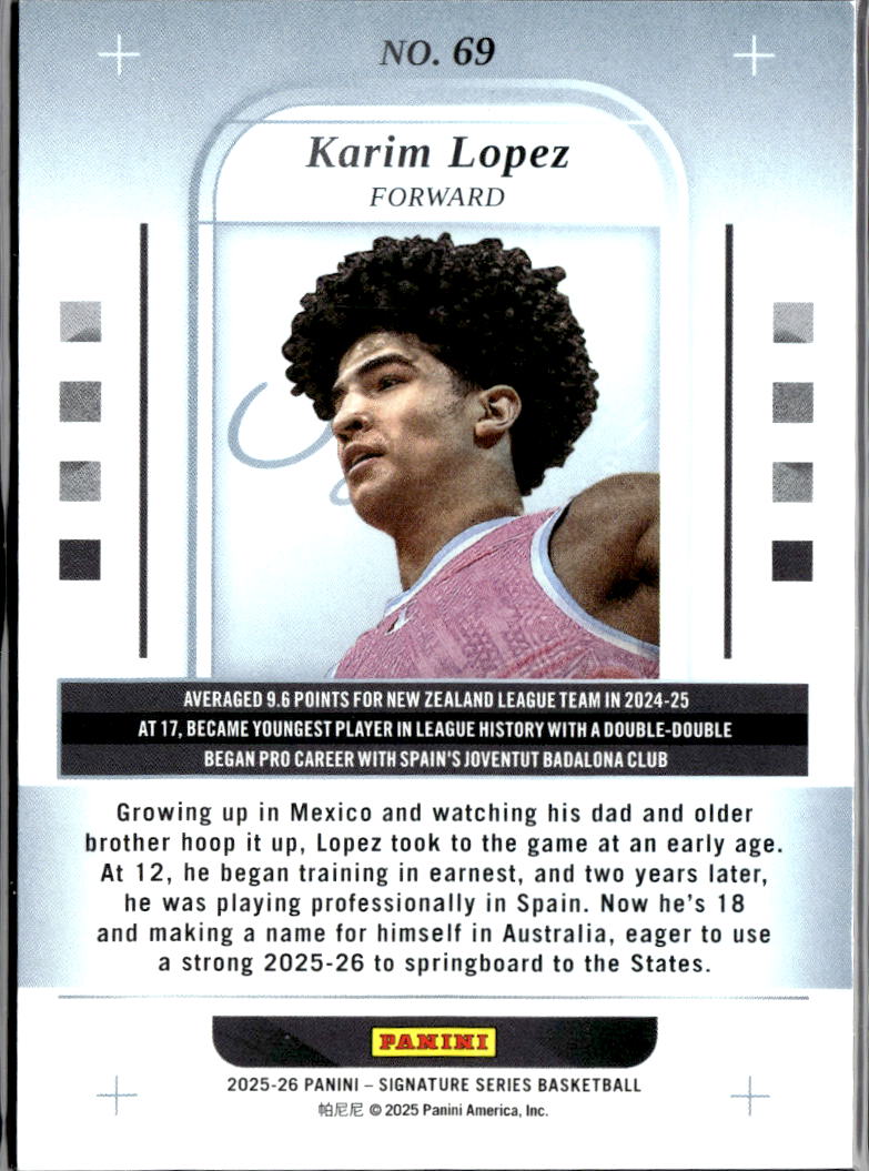 Karim Lopez 2025 Signature Series Rookie RC 11/15 New Zealand Breakers