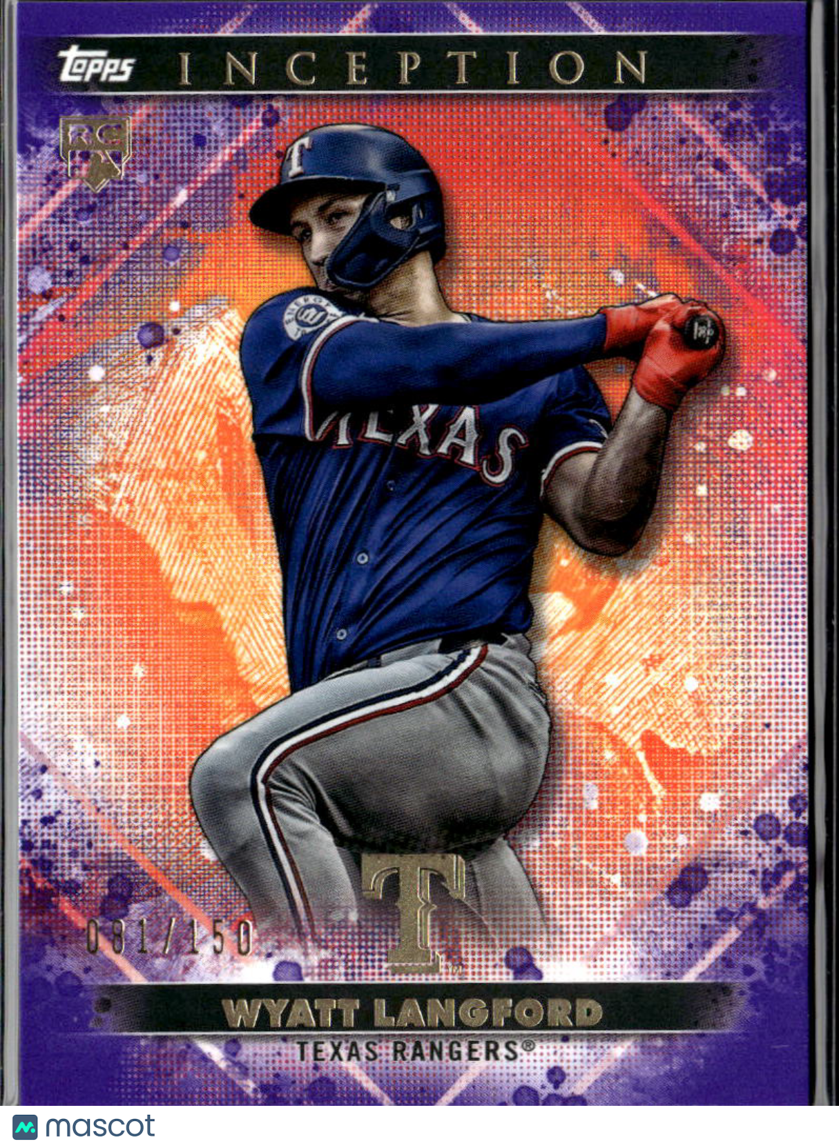 Wyatt Langford 2024 Topps Inception Purple Rookie RC 81/150 Texas Rangers