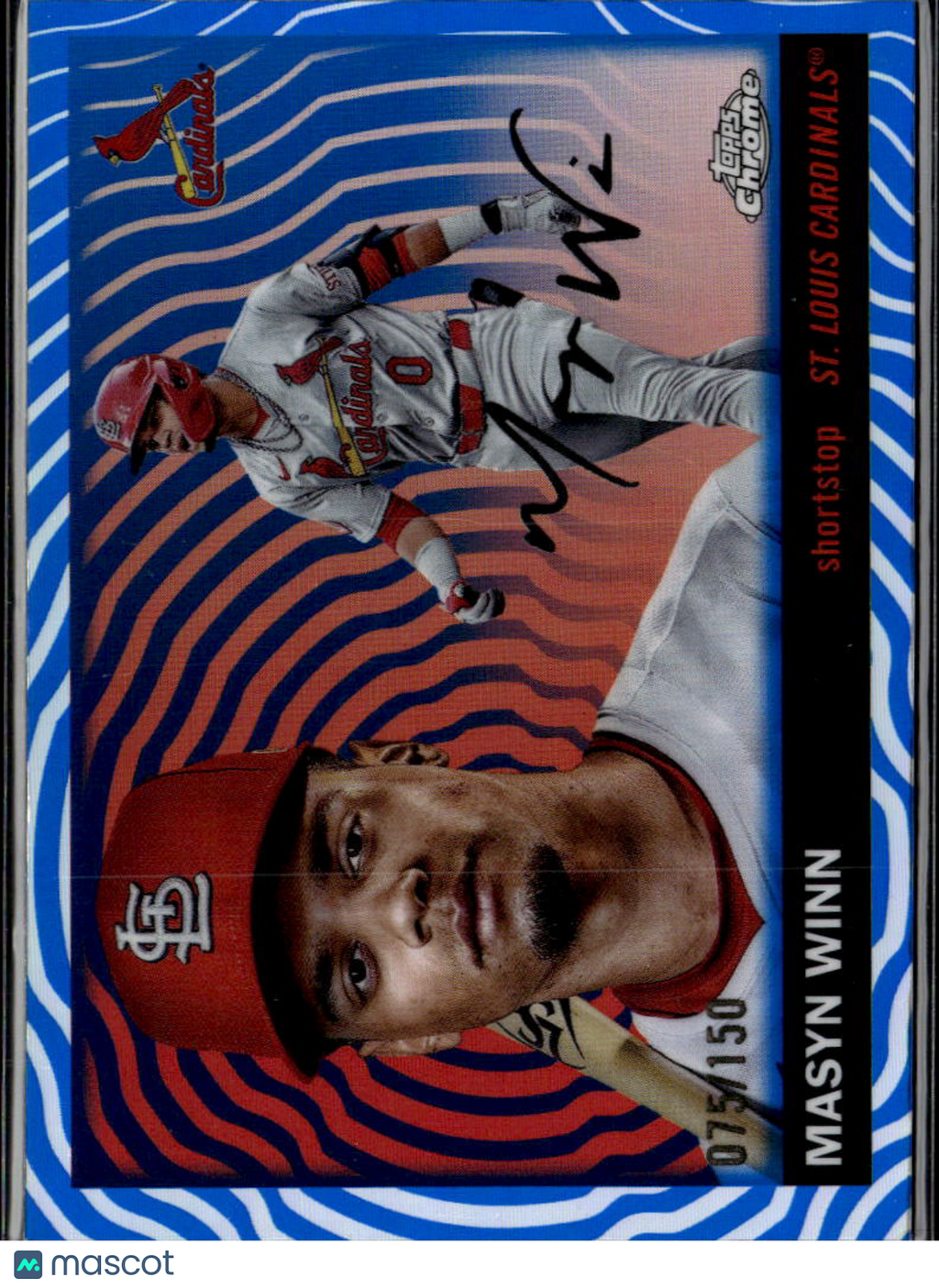 Masyn Winn 2025 Topps Chrome Platinum Blue Refractor 75/150 St. Louis Cardinals