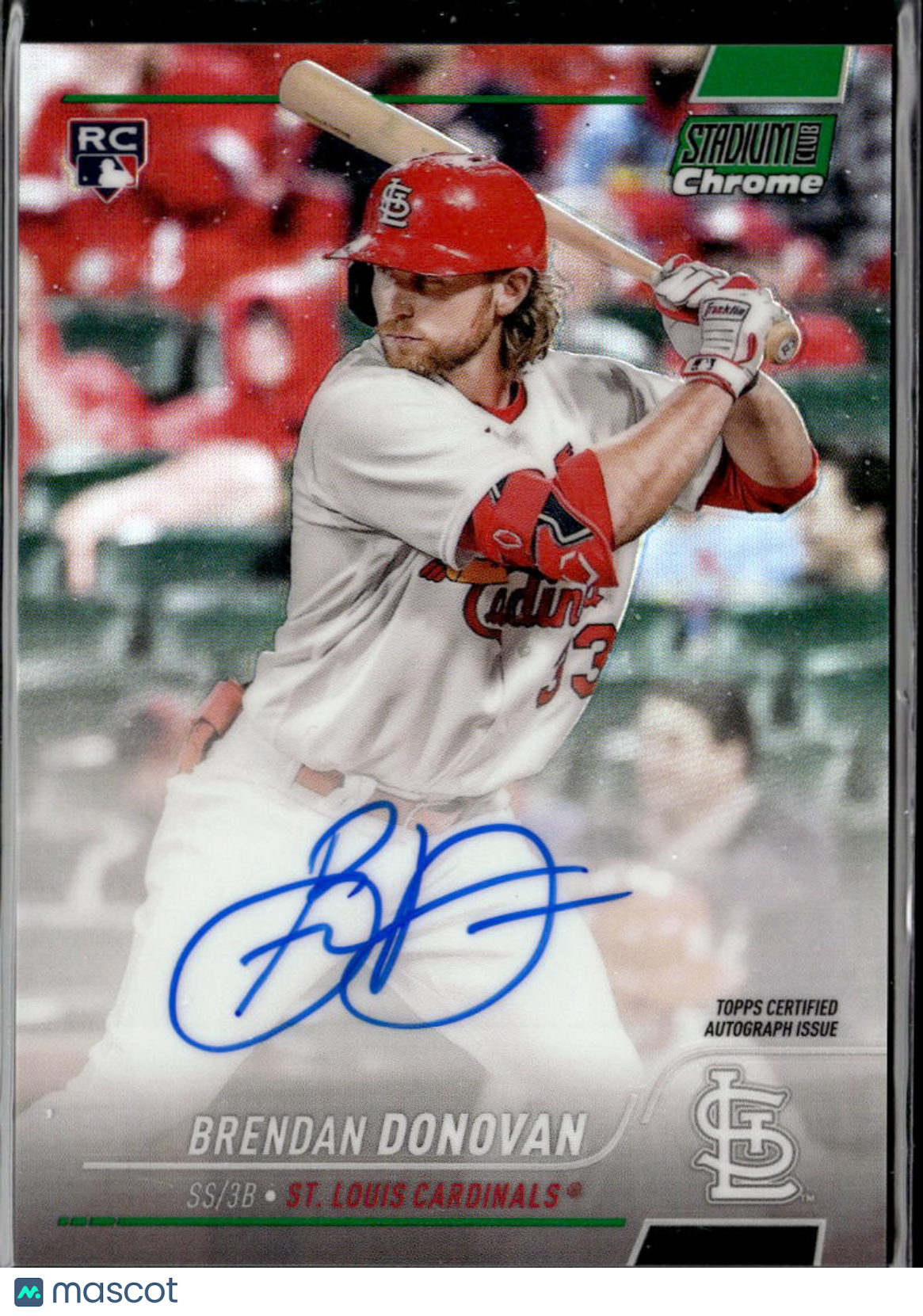 Brendan Donovan 2022 Stadium Club Chrome Auto Autograph RC 71/99 Stl Cardinals