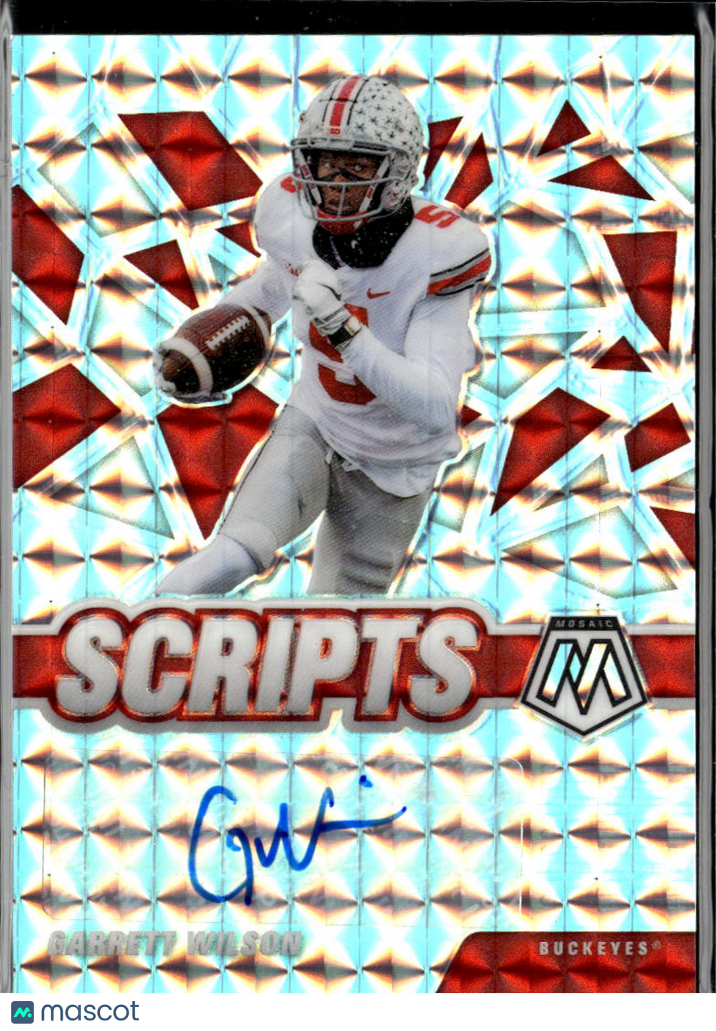 Garrett Wilson 2022 Mosaic Draft Auto Autograph RC Jets Ohio State Buckeyes
