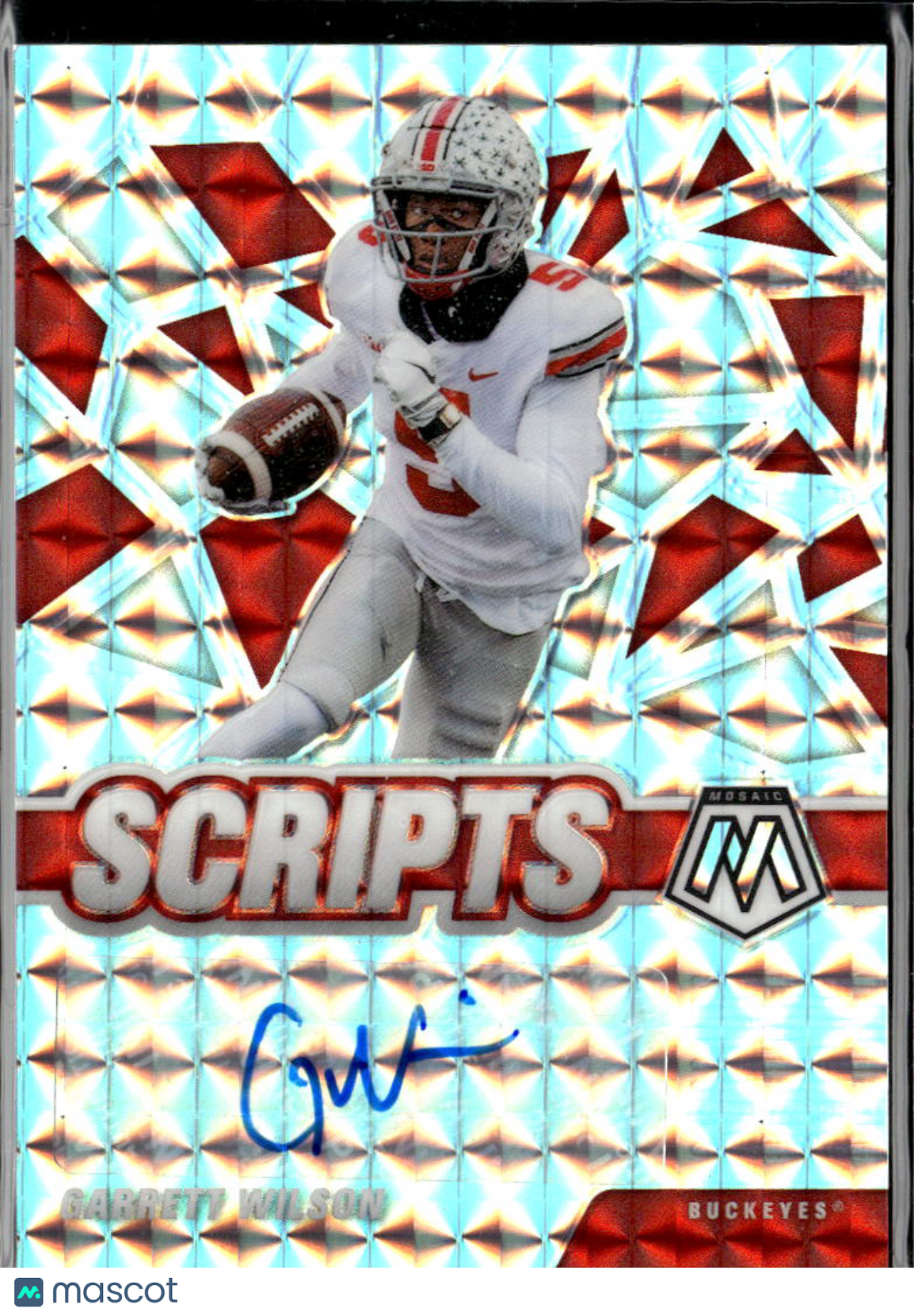 Garrett Wilson 2022 Mosaic Draft Auto Autograph RC Jets Ohio State Buckeyes