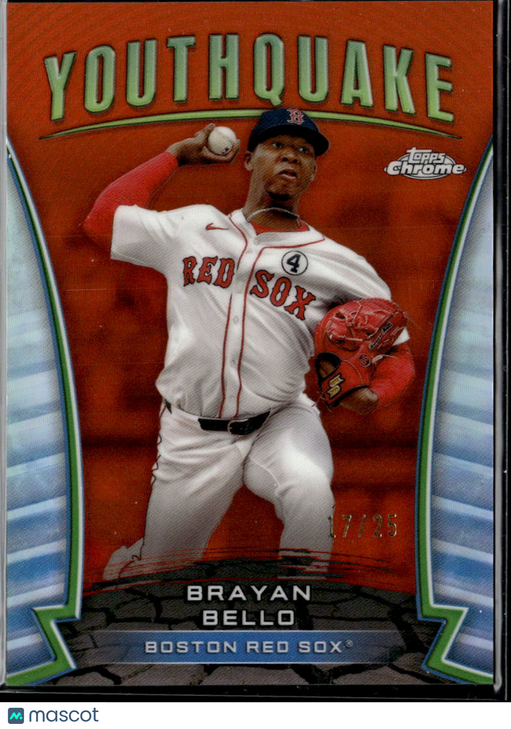 Brayan Bello 2024 Topps Chrome Youthquake Orange Refractor 17/25 Boston Red Sox