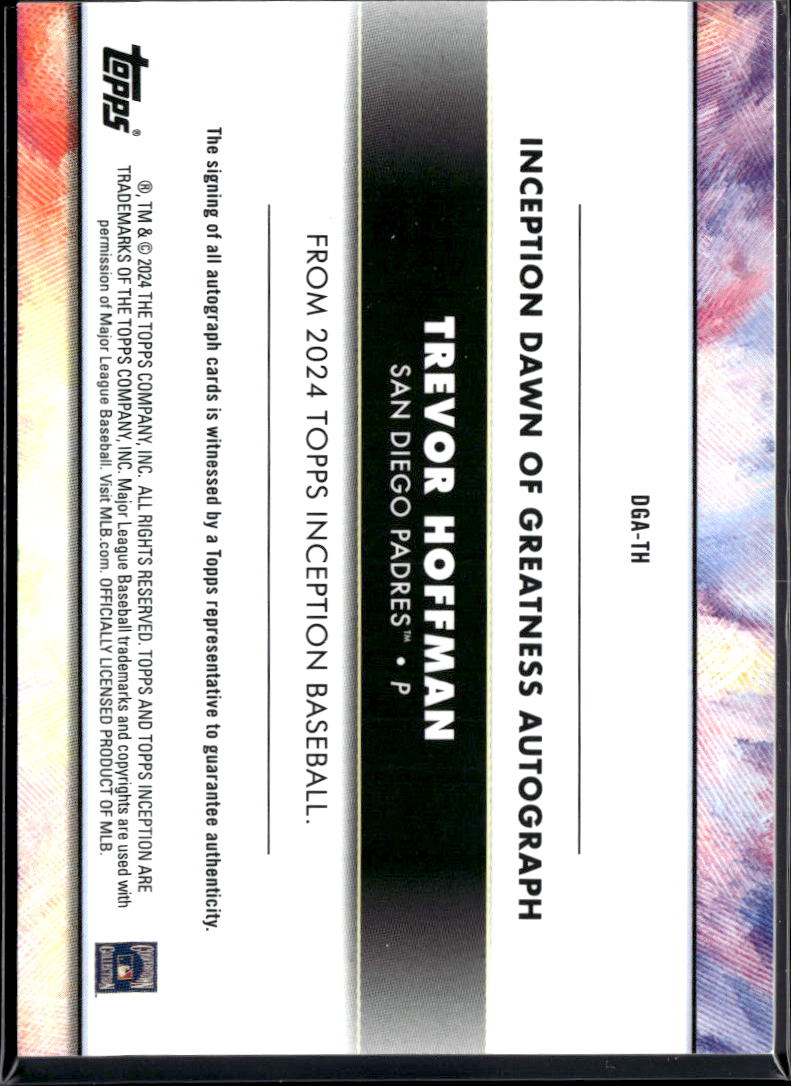 Trevor Hoffman 2024 Topps Inception Auto Autograph 4/25 SD Padres