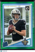 Tyler Shough 2025 Optic Rated Rookie Green Hyper Prizm RC New Orleans Saints