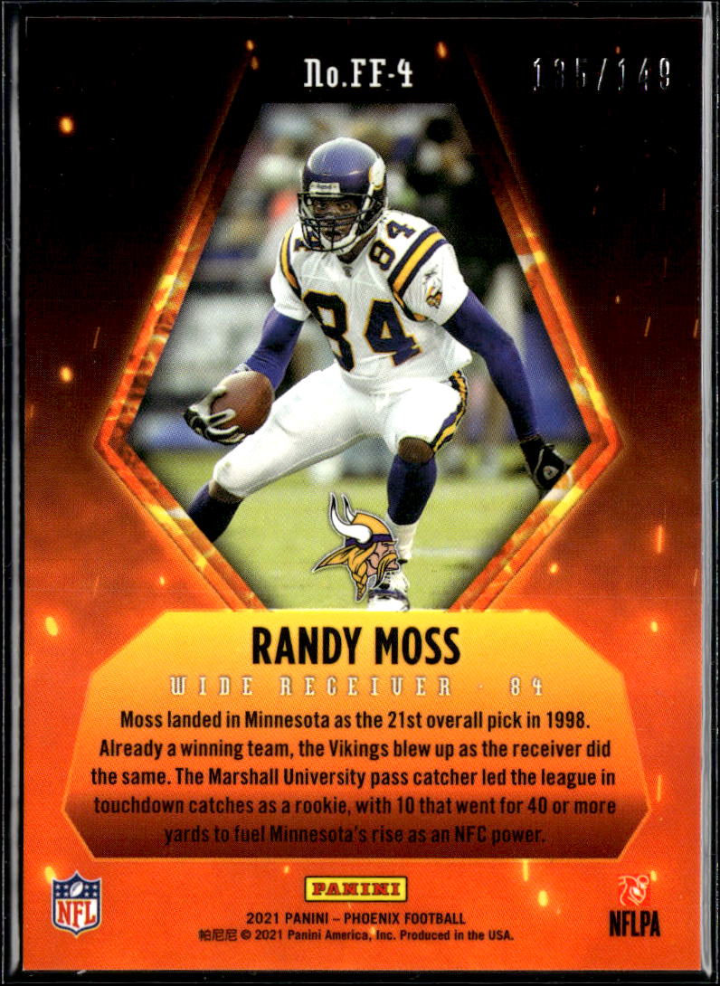 Randy Moss 2021 Phoenix Fire Forged Teal 135/149 Minnesota Vikings