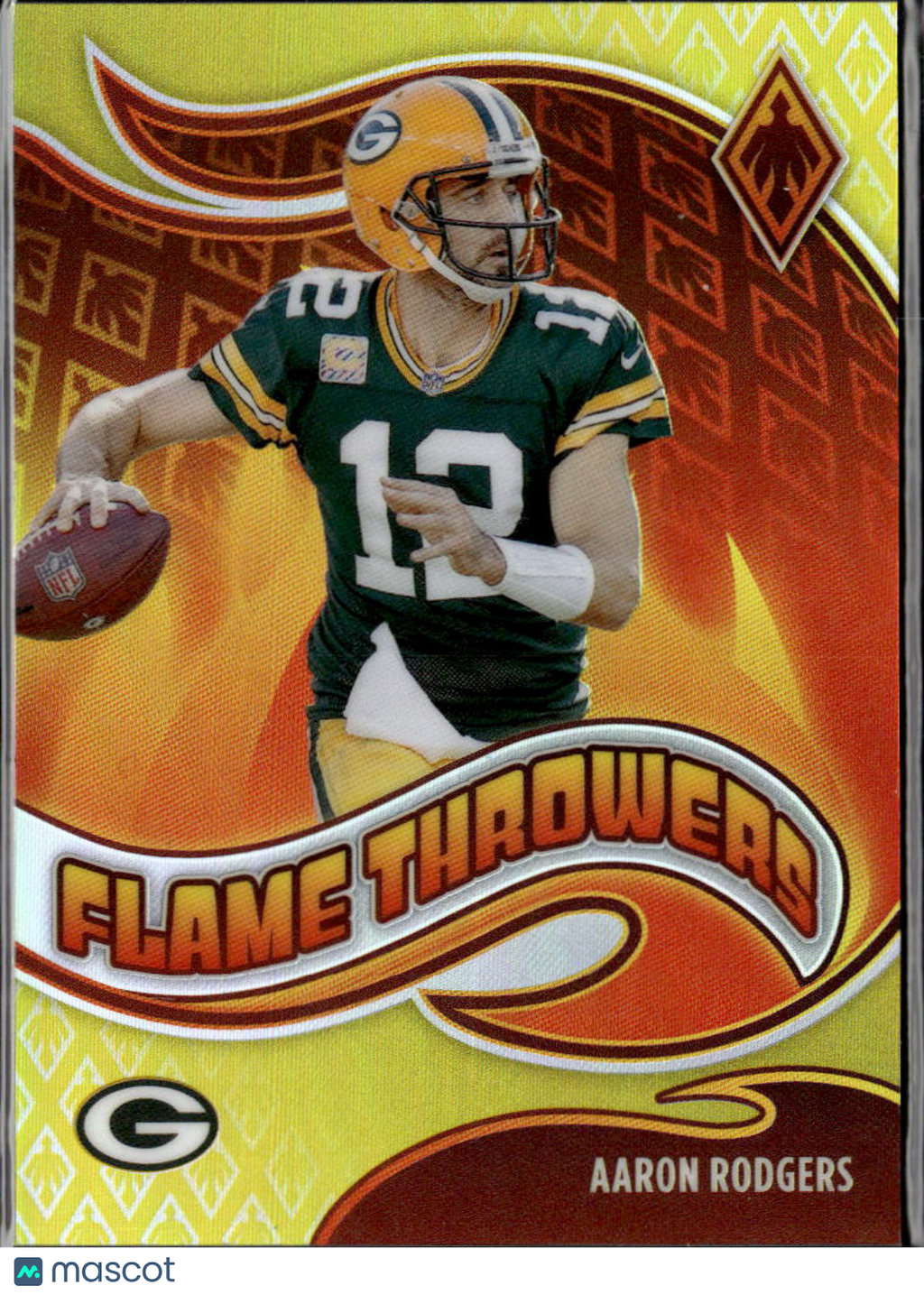 Aaron Rodgers 2021 Phoenix Flame Throwers Yellow 48/75 Green Bay Packers