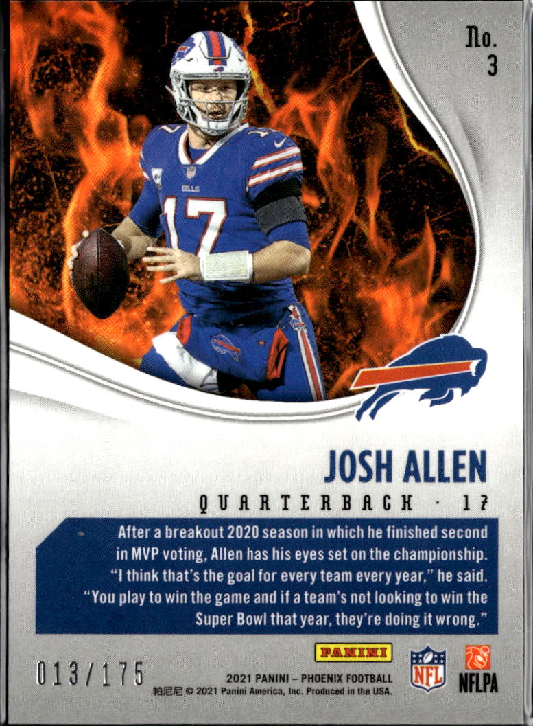 Josh Allen 2021 Panini Phoenix Heat Wave Pink /175 Buffalo Bills