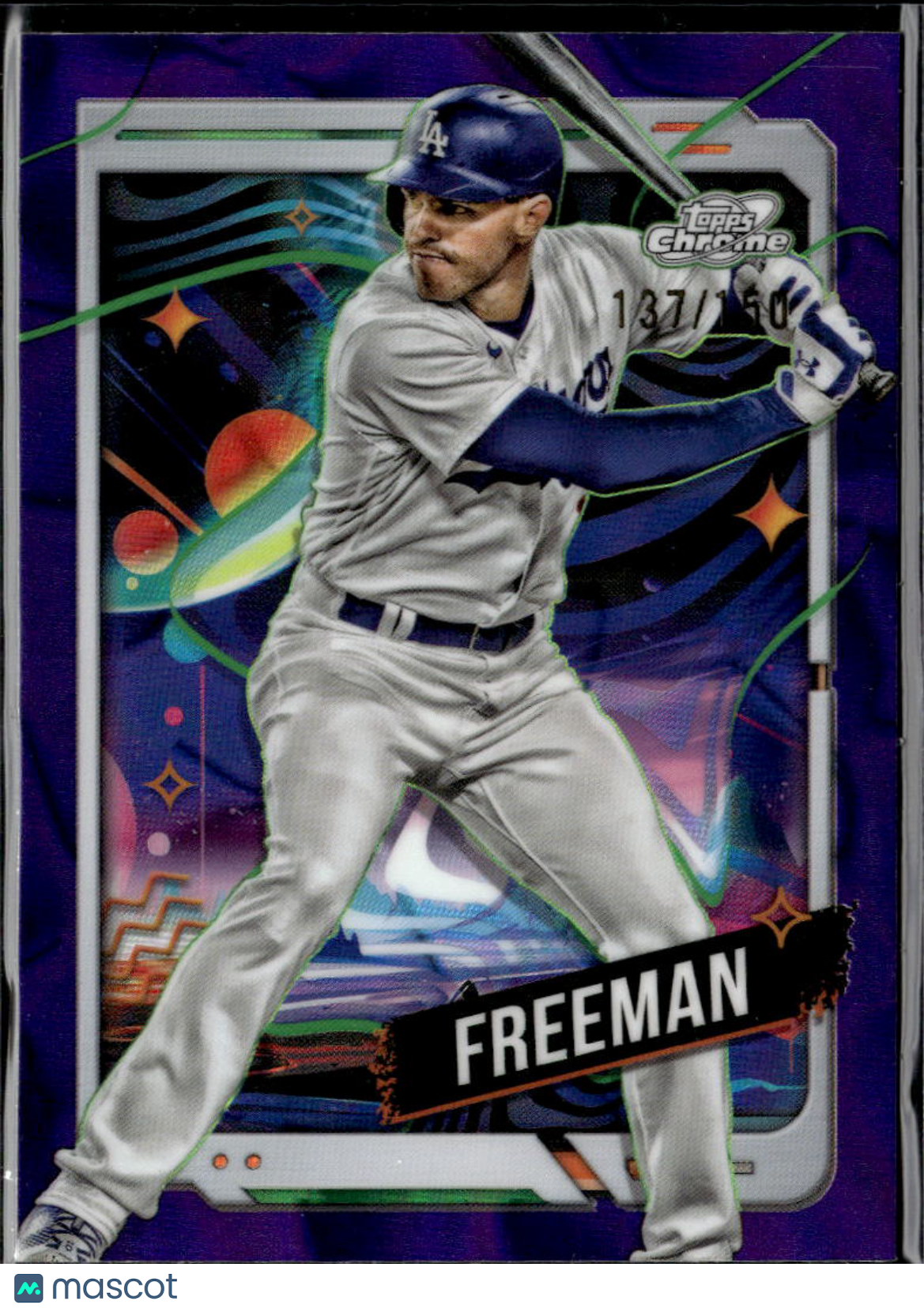 Freddie Freeman 2024 Topps Chrome Cosmic Purple Refractor 137/150 LA Dodgers