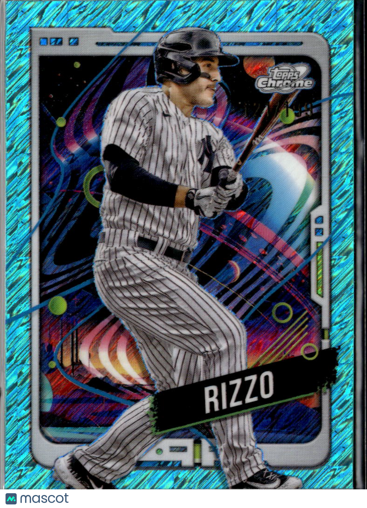 Anthony Rizzo 2024 Topps Chrome Cosmic Aqua Equinox Refractor New York Yankees
