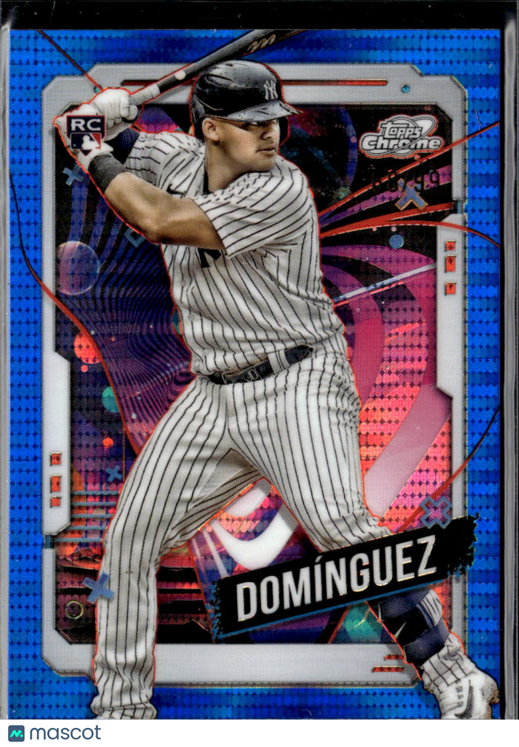 Jasson Domínguez 2024 Topps Chrome RC Blue Sonic Refractor New York Yankees